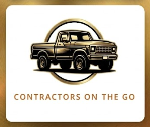 Contractors On The Go — classic gold pickup truck logo
